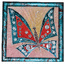 "Бабочка"  роспись по стеклу, шелк, декор, 16,8 см х 16,8 см