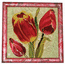 "Тюльпаны"  роспись по стеклу, шелк, декор, 16,8 см х 16,8 см