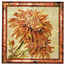"Хризантемы"  роспись по стеклу, шелк, декор, 16,8 см х 16,8 см