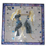"Близнецы" (21 мая - 21 июня) роспись по стеклу, шелк, декор, 21,8 см х 21,8 см